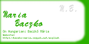 maria baczko business card